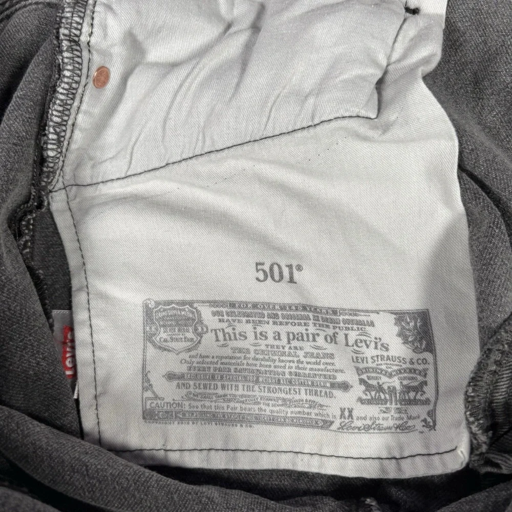 Levis 501 Jeans Mens 38x30 Original Fit Straight Leg Gray‎ Denim Cotton NWOT